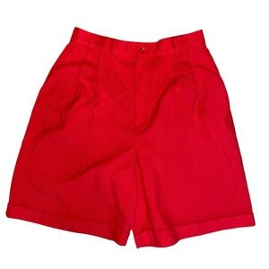 Vintage Women's RED Shorts - Super High Waisted 90’s size pleated wide leg